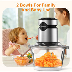 500W Electric Food Processor, Glass Bowl Multifunctional Vegetable Food Chopper