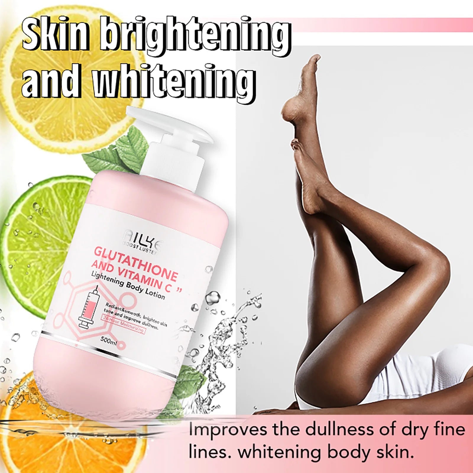 AILKE Glutathione and Vitamin C Moisturizing Body Cream for Skin Glowing, Radiance Boost