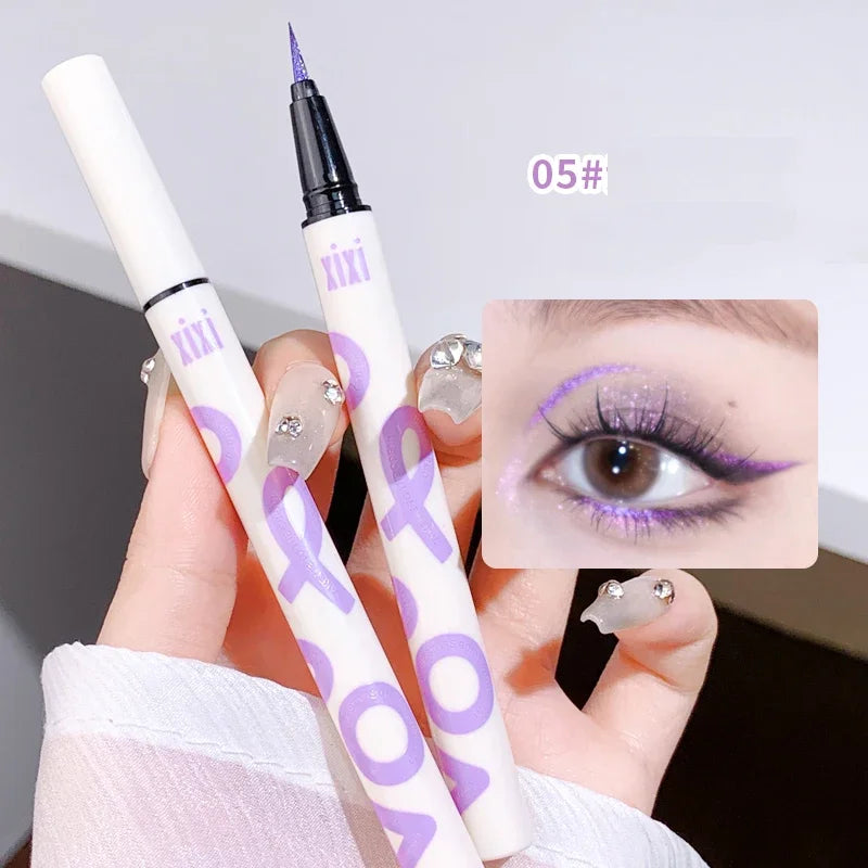 Liquid Aurora Blue Shiny Eye Liner Pen Glitter Phosphorescence Pigment Waterproof Shimmer Sparkling Eyeliners