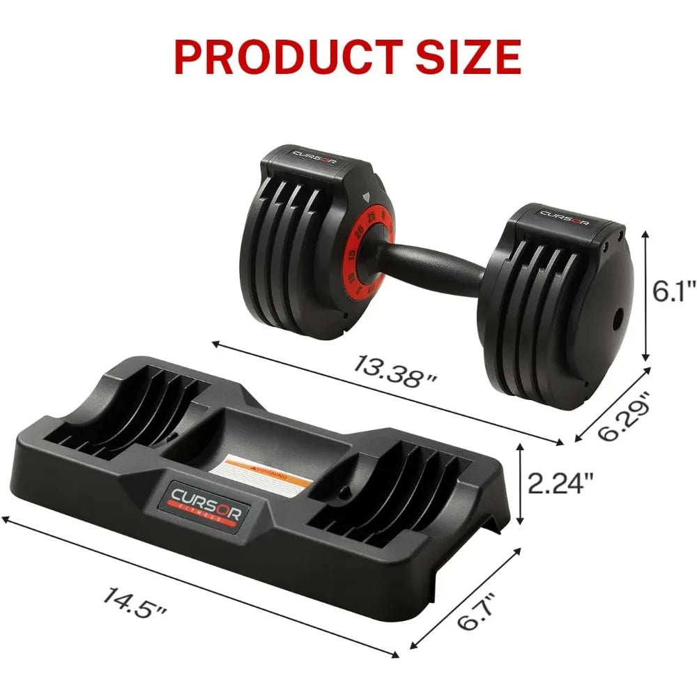 Quick Adjustable Weights Dumbbells, 25lbs Home Weight Strength Training