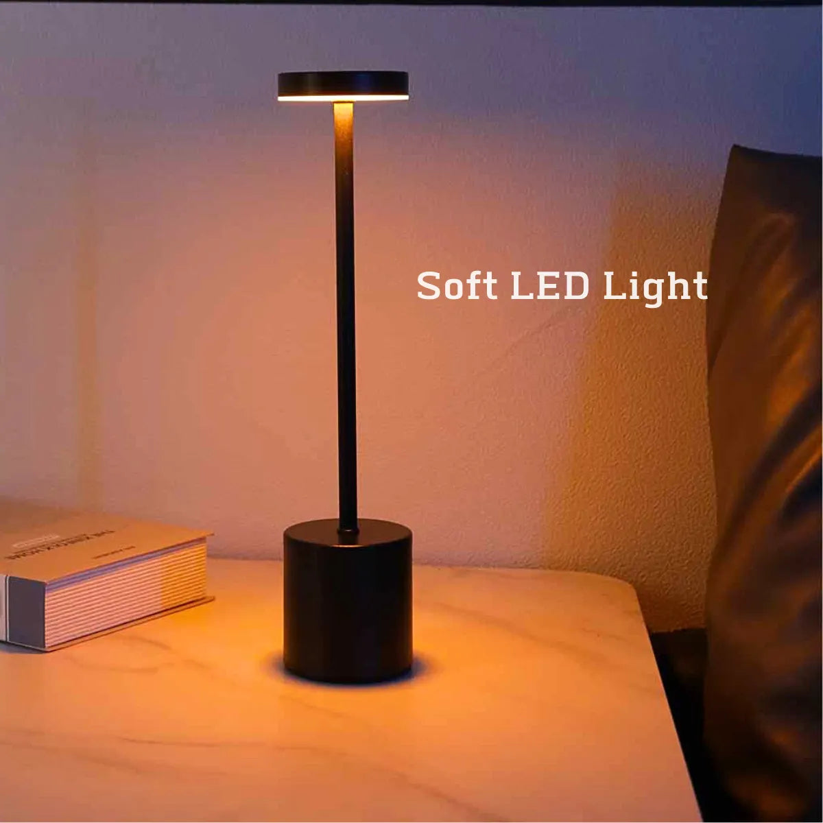 LED Rechargeable Touch Metal Table Lamp Night Light