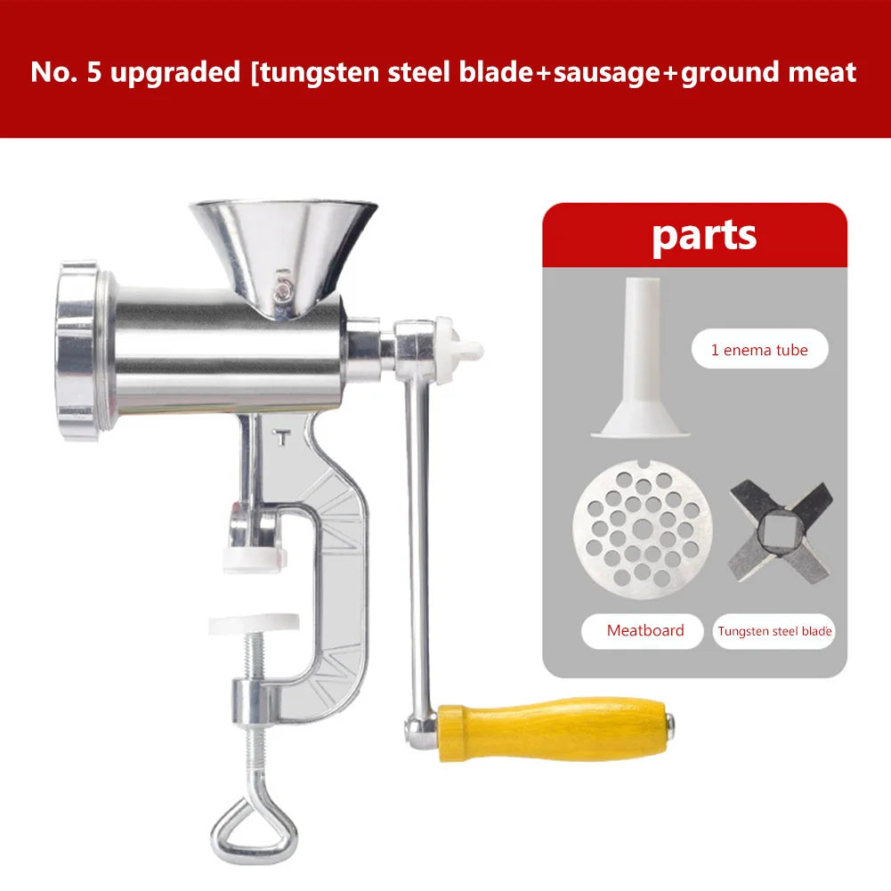 Manual Meat Grinder Aluminum Alloy Powerful Home Sausage Stuffer Hand Crank Kitchen Vegetable Chopper