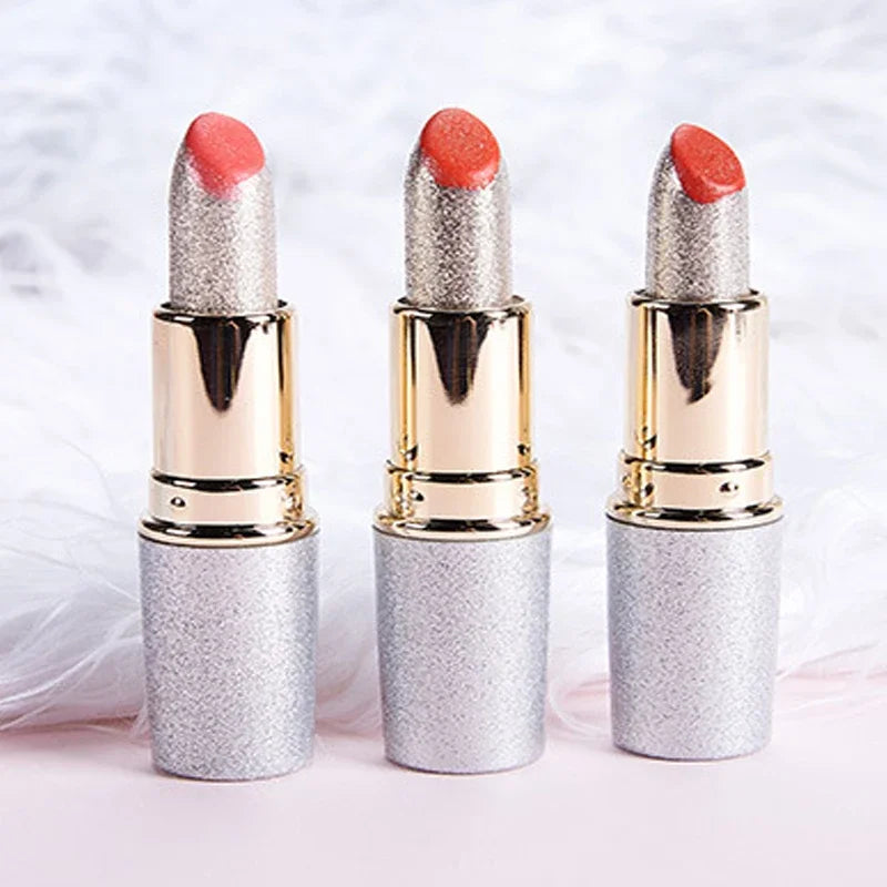 Temperature Change Glitter Lipstick Matte Waterproof Long Lasting Diamonds Lipsticks