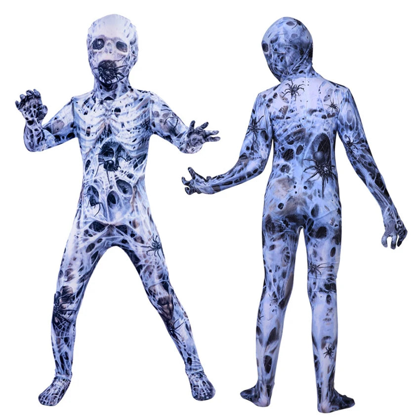 Terror Spider Clown Mutant Altered Dress Zentai Jumpsuits Halloween Costumes for Kid