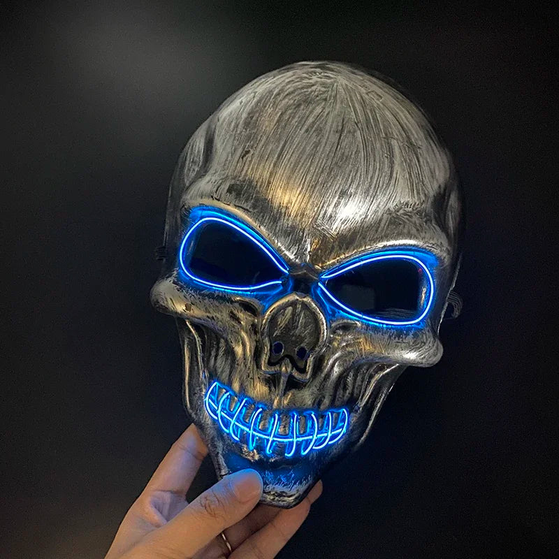 Horror Party Mask with Glow-in-the-Dark Feature Perfect Spooky Night Disguise or Purge Mask