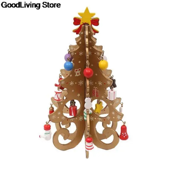 Handmade DIY Stereo Wooden Christmas Tree Xmas Tree Children's Layout Christmas Decorations