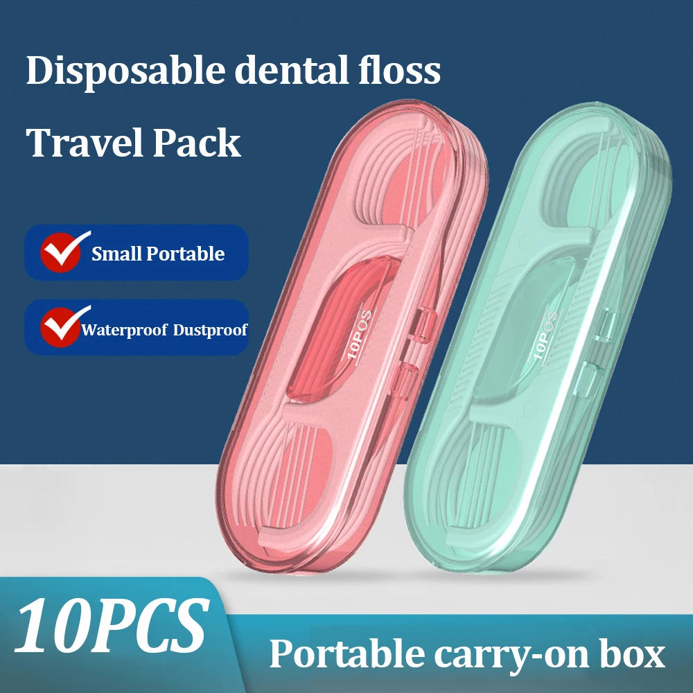 Floss Toothpick Set Plastic Interdental Brush Anti Slip Handle Dental Floss Portable Teeth Flosser Cleaner with Storage Case