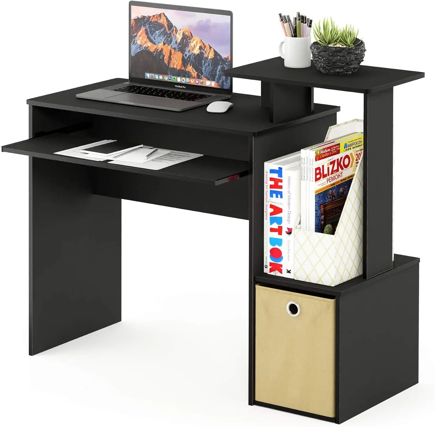 Multipurpose Home Office Computer Writing Desk, Black/Brown USA