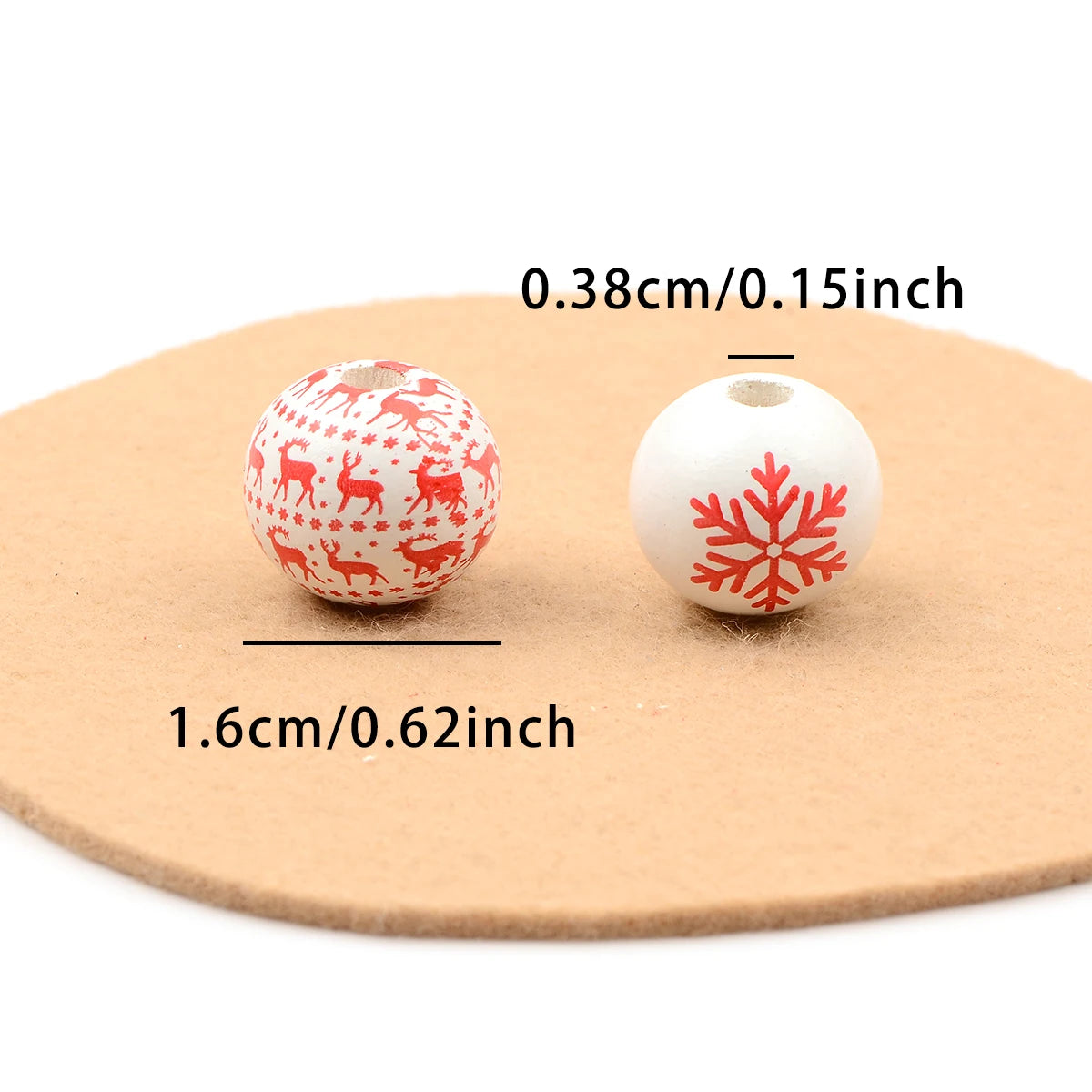 Christmas Series Round Wooden Beads Charms Beads DIY Decorations Crafts Kid's Jewelry Materials Baby Toys Accessories