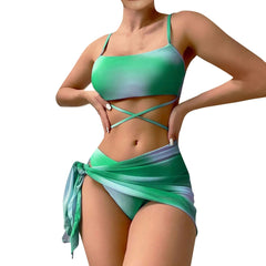 Solid Women's Swimsuit Elegant Lady Casual Bikini Set High Waisted 2 Pieces Push Up Swimwear