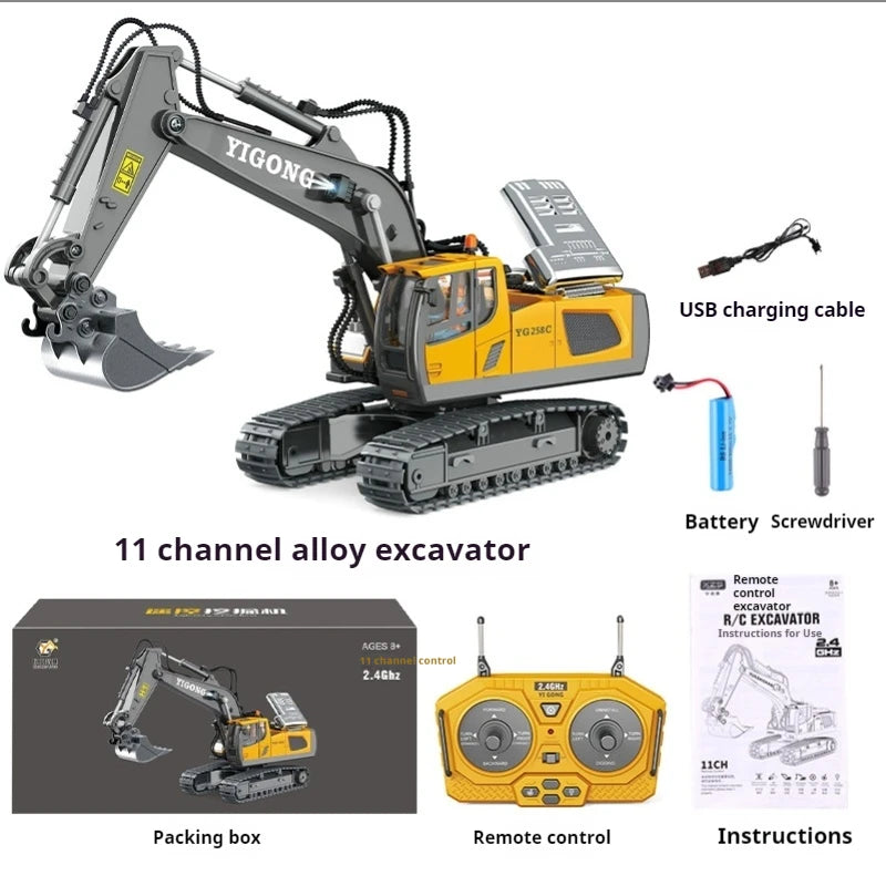 Rc Alloy Excavator 2.4g High Tech Vehicle Engineering Cars Model Toys