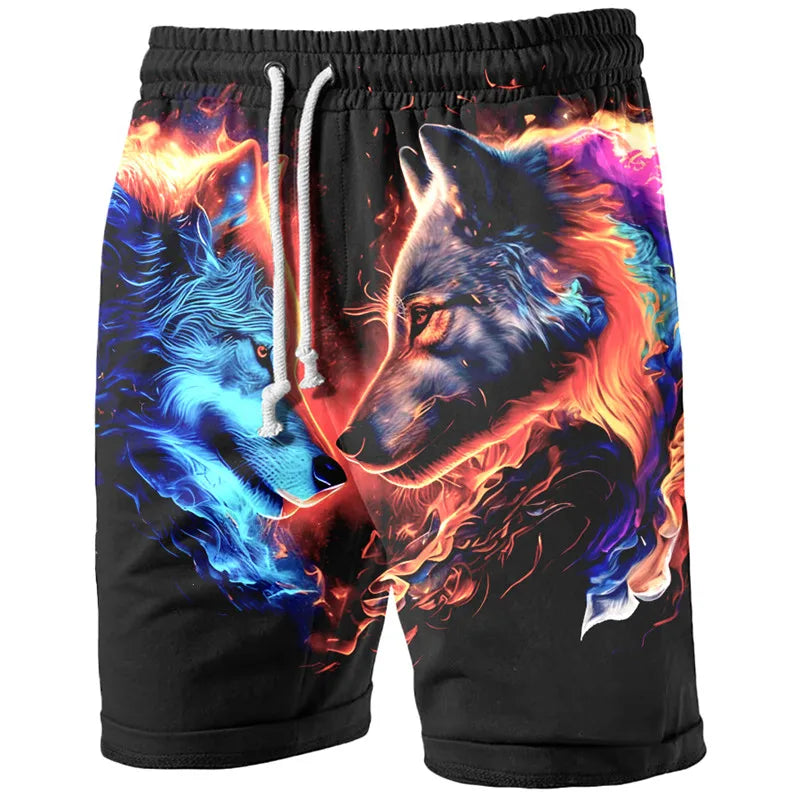 3D Patriotic Skull Print Men's Shorts Comfortable Stretchy Suorts Summer Clothing Oversized Sport Shorts