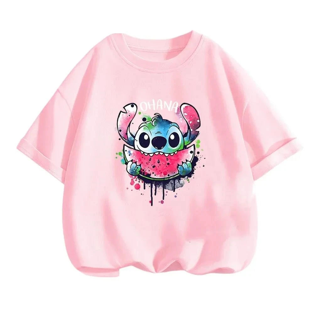 Boy Kids T Shirts Stitch Clothes Girl T-shirt Boys Trucksuit Children Sonic Short Sleeve Tops Summer Girls Top Clothing