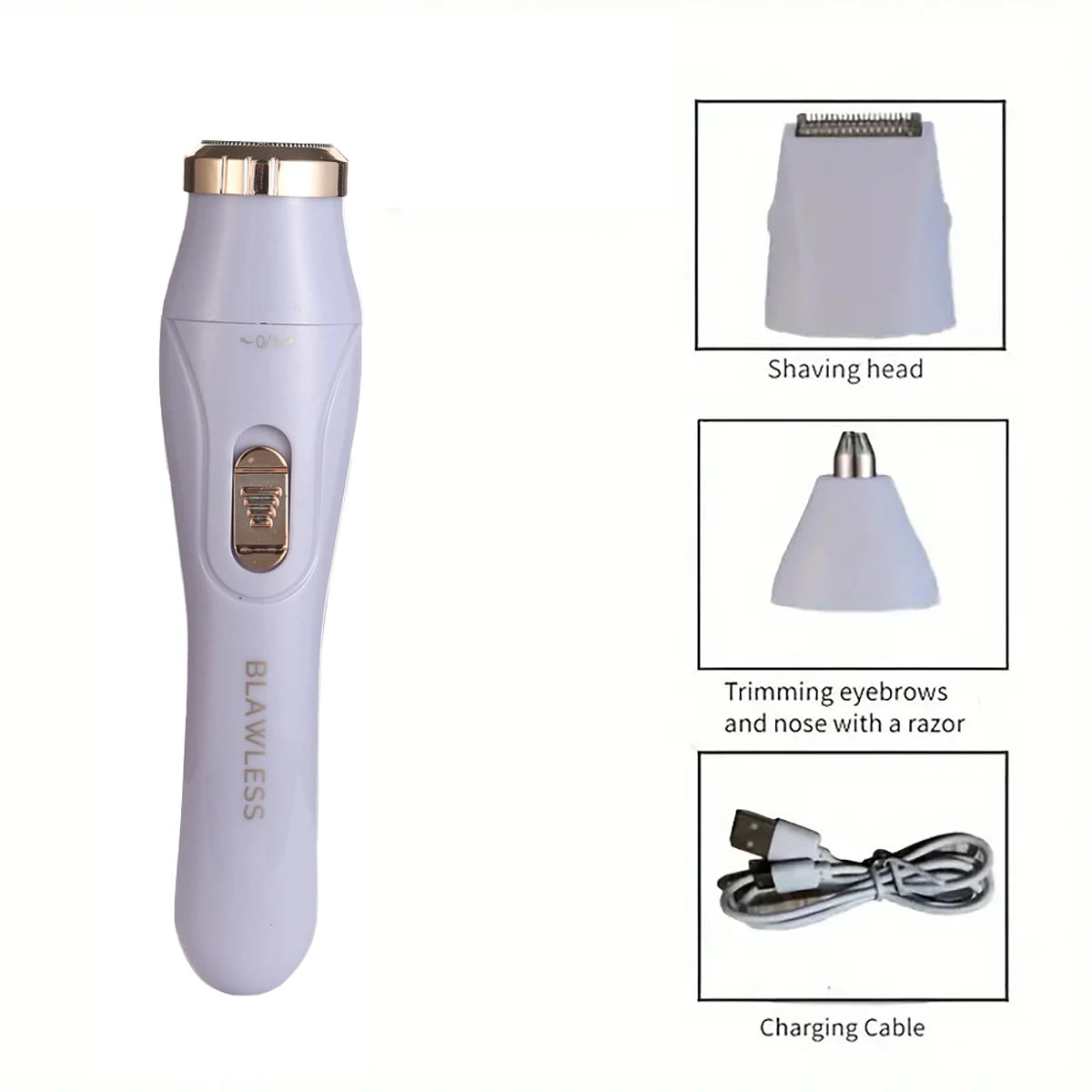 Multifunctional women's shaver USB charging 3-in-1 full-body washing hair removal instrument shaver eyebrow trimmer