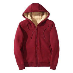 2024 New Winter Men's Hoodies Warm Fleece Sweatshirts Zipper Hoodie Men Sweatshirt Solid Color Man Hoody Sweatshirts For Male