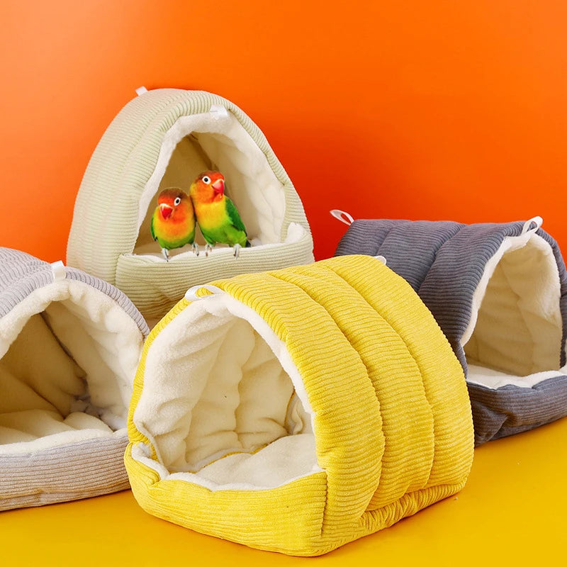 Pet Hamster Nest Plush Warm and Comfortable Winter Parrot Hammock Cave Cage