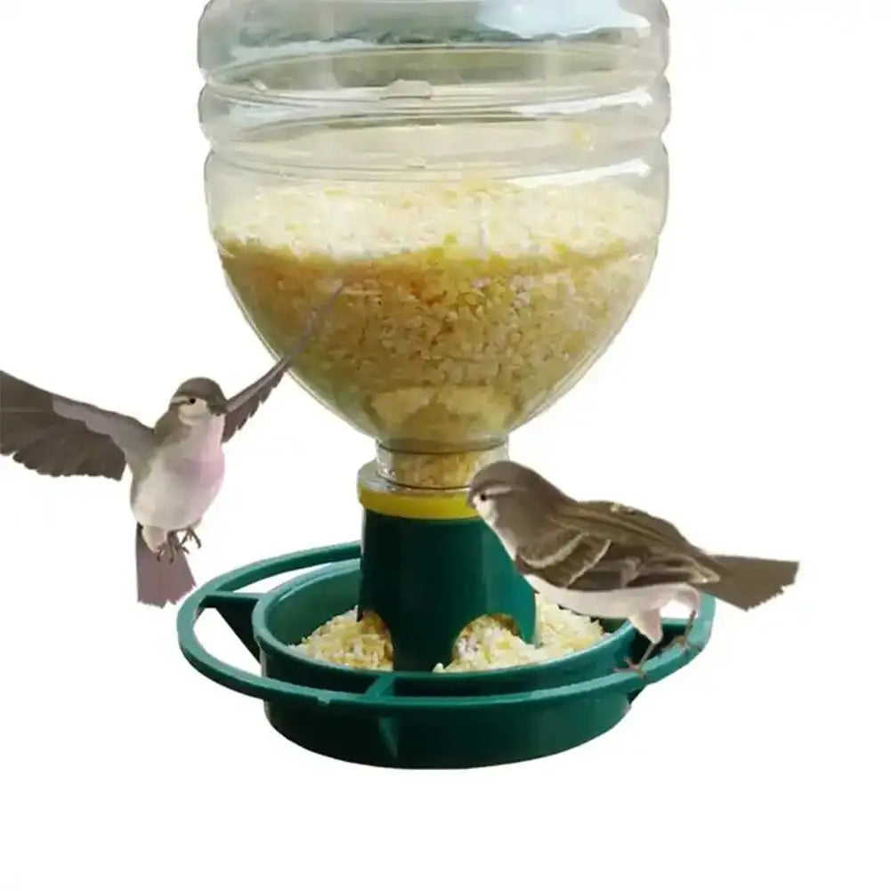 Recycle Empty Soda Bottle Top Bird Feeder Automatically Feeding Outdoors Hanging Feeding Tray