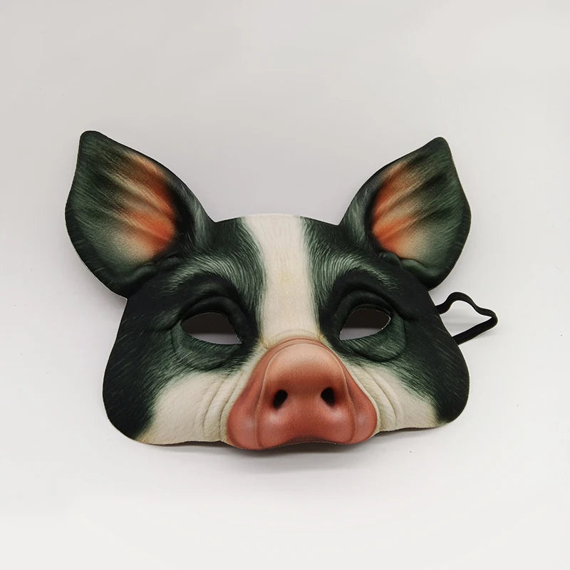 3D Animal Mask Halloween Masquerade Ball Masks Tiger Pig Half Face Mask Party Carnival Fancy Dress Costume Props