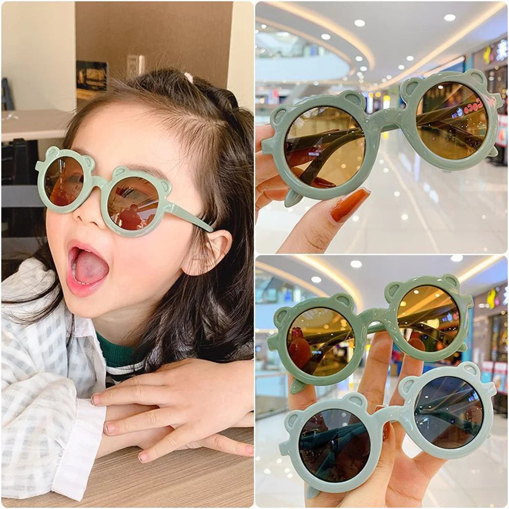 Fashion Children Sunglasses Classic Round Cute Bear Cartoon Sunglasses Girls Boys Kids Sun Glasses UV400 Eyewear Baby Glasses