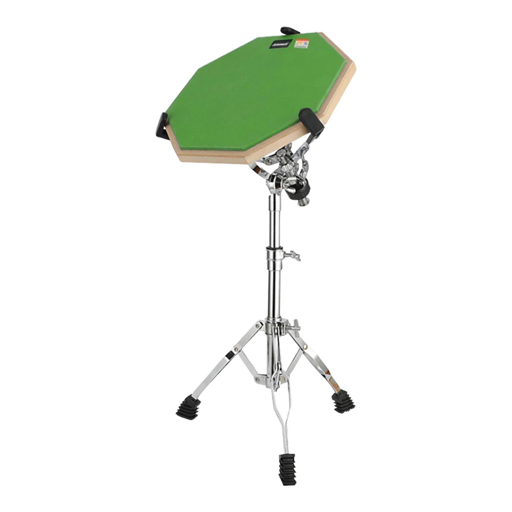 12Inch Practice Drum Pad Stand Set Adjustable Double Sided Drum Pad and Stand Set