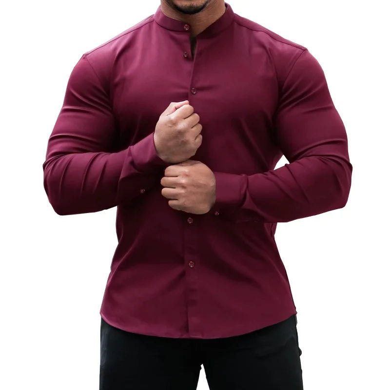 England Style Men Sports Business Casual Shirt