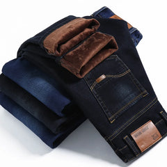 Winter Men's Warm Jeans