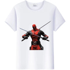 Fashion Tshirt Marvel Cartoon Deadpool Graphics  Tee Summer Top Short Sleeve