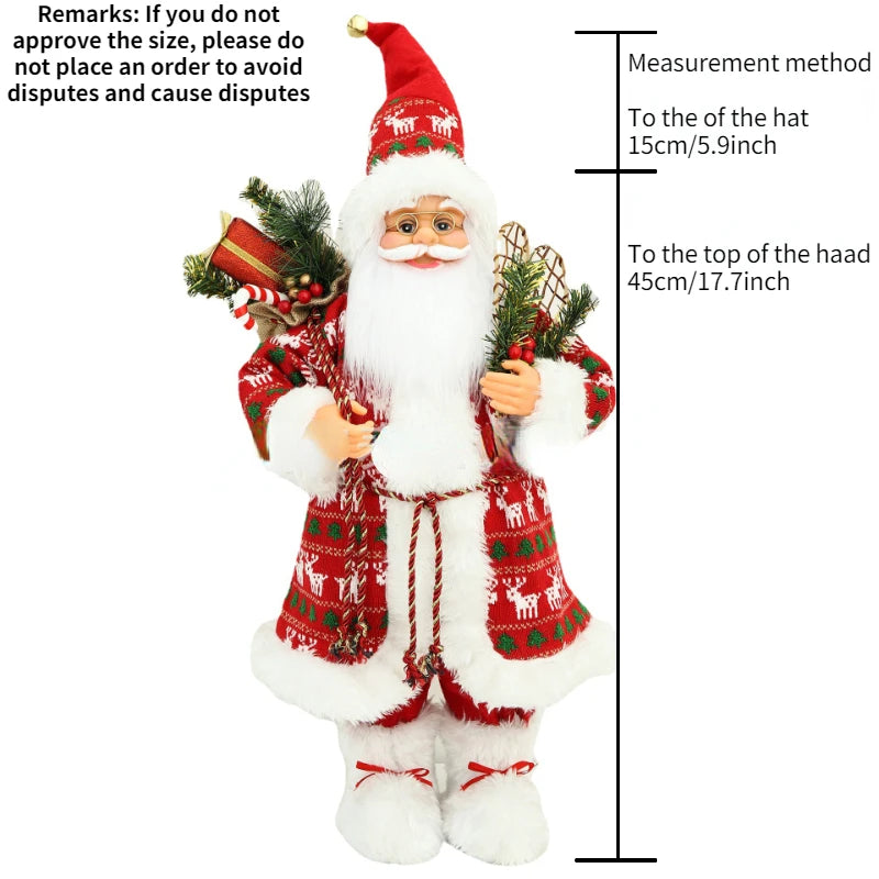 Santa Claus Silver Sequins Christmas Decorations Nordic Cross-border New Doll Ornaments 2023 Merry Christmas Home Decorations