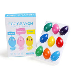 9 Colors Solid Egg Shape  Non Toxic Washable Painting Drawing Wax for Baby Kids Educational Art Supplies