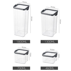 Plastic Food Containers Set Transparent Stackable Dry Large Food Storage Box