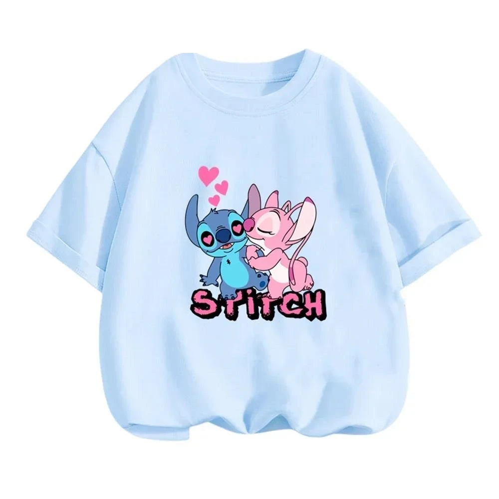 Boy Kids T Shirts Stitch Clothes Girl T-shirt Boys Trucksuit Children Sonic Short Sleeve Tops Summer Girls Top Clothing