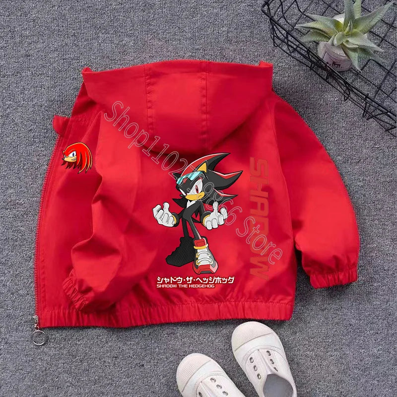 New Sonics Child Spring and Autumn Jacket Boys Girls Clothes Comfortable Cartoon Anime Graphic Print Coats Birthday Party Gifts