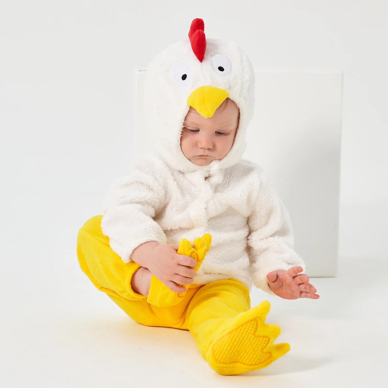 Baby Chicken Chick Costume for Boys Girls Infant Fleece Rompers Jumpsuit with Shoes Halloween Easter Fancy Dress 6M 12M 18M