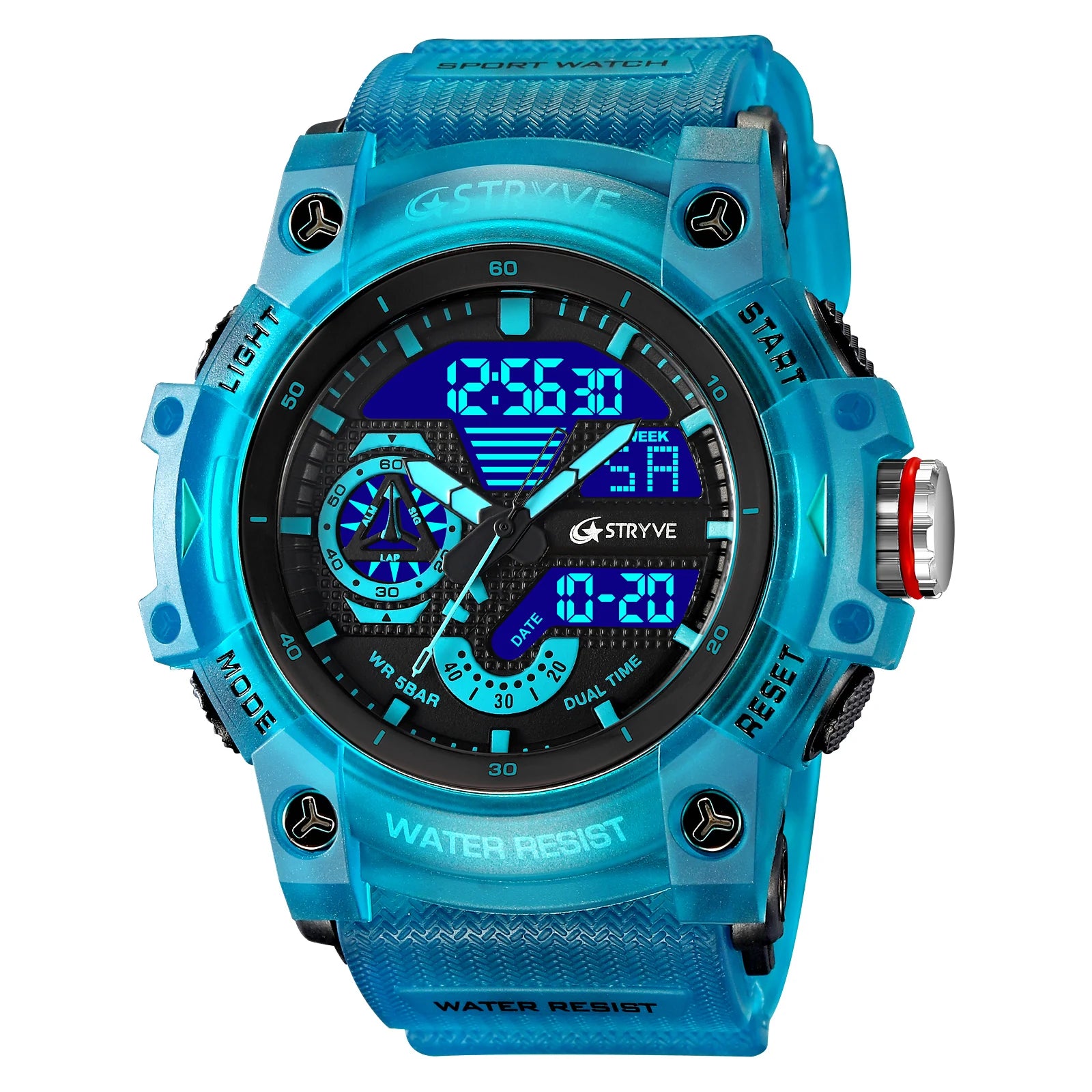 Popular Men's Watch Good Quality Analog-Digital Dual Movement Luminous Calendar Waterproof Sports Watches