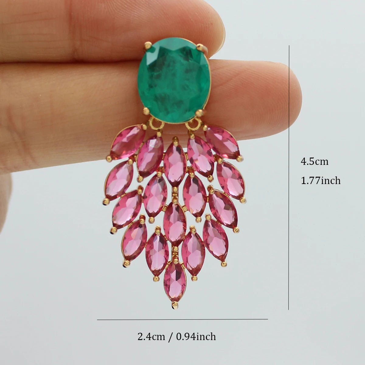 Cute Pink Green Women's Earrings Small Teardrop Stud Earrings