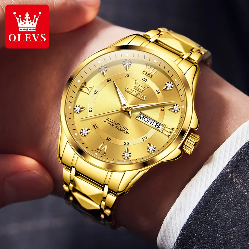 OLEVS Men's Watch Fashion Business Original Quartz Watches for men