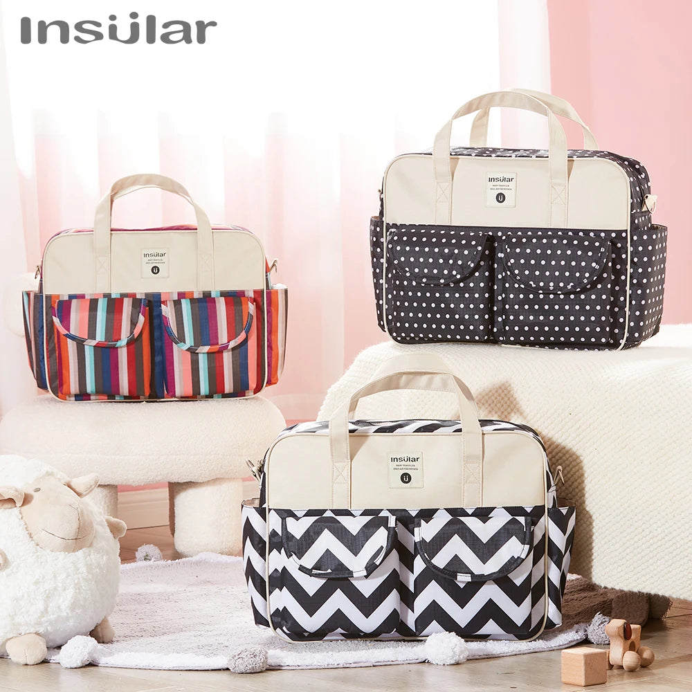 Insular Baby Diaper Bag Fashion Nappy Stroller Bag  Diaper Nursing Changing Bags