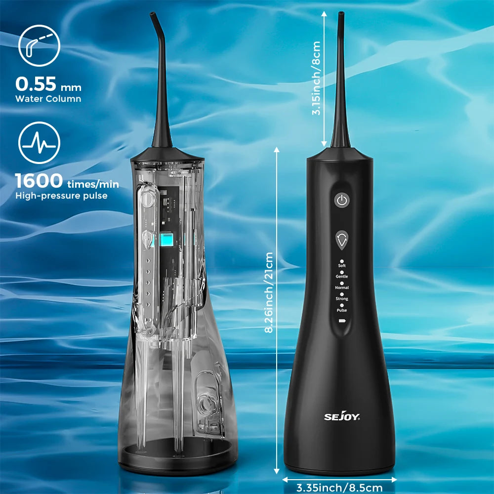 Water Flossers for Teeth 300ML Oral Irrigator Rechargeable Dental 5 Modes Water Tank Waterproof Teeth Cleaner