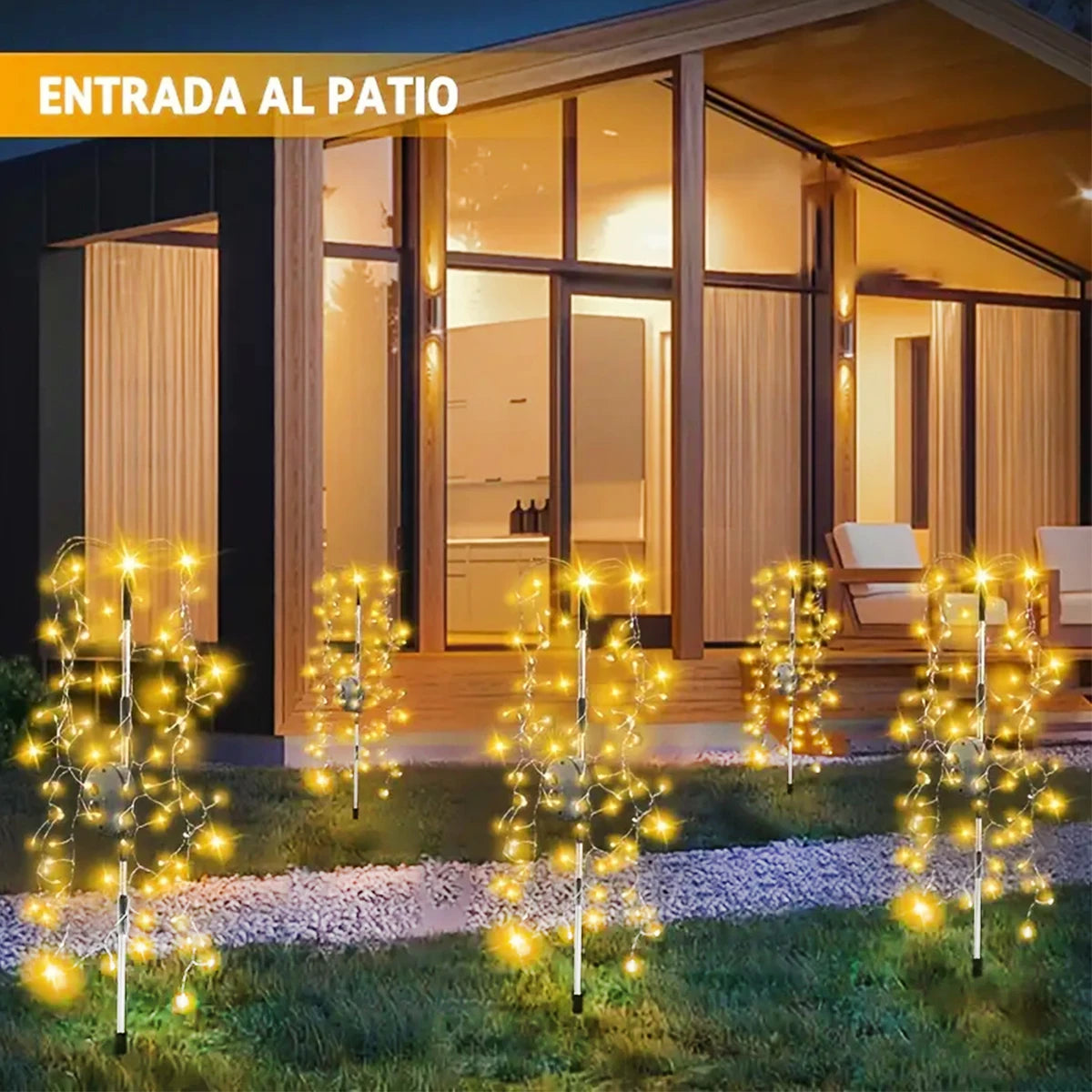 String Light For Outdoor 200 LED Solar Powered Willow Trees Lights