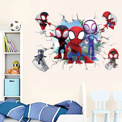 Cartoon Cute mini Spiderman Super Heroes Wall Stickers