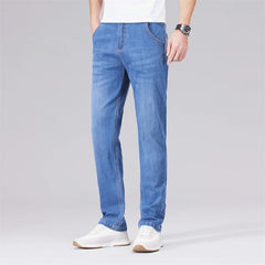 Men Denim Jeans Thin Summer Male Work Pants