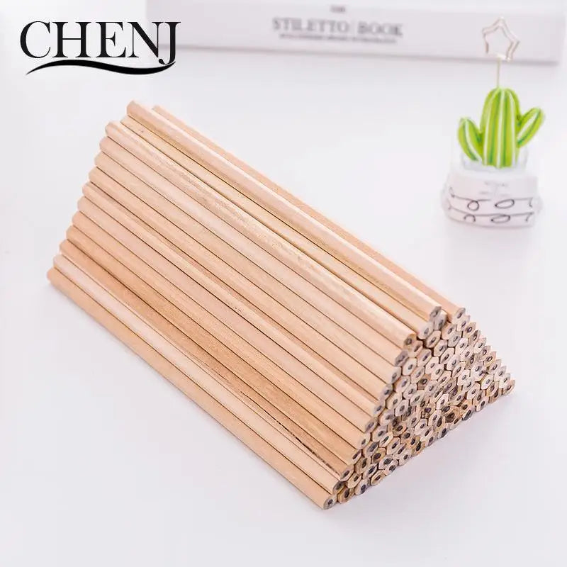 50Pcs Eco Friendly Natural Wood Pencil HB Blank Hexagonal Non-Toxic Standard Pencil