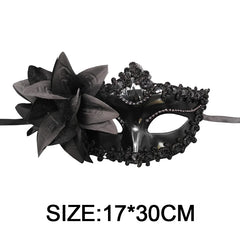 Masquerade Mask for Women Feather Flower Half Face Maks