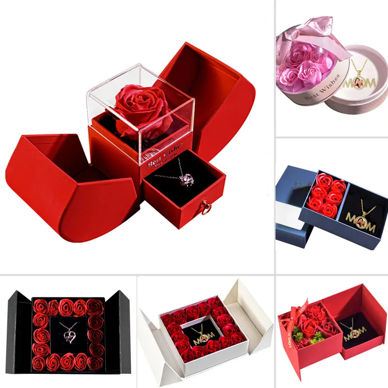 Rose Gift Box Soap Flower Artificial Rose Window Storage Box