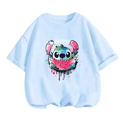 Boy Kids T Shirts Stitch Clothes Girl T-shirt Boys Trucksuit Children Sonic Short Sleeve Tops Summer Girls Top Clothing