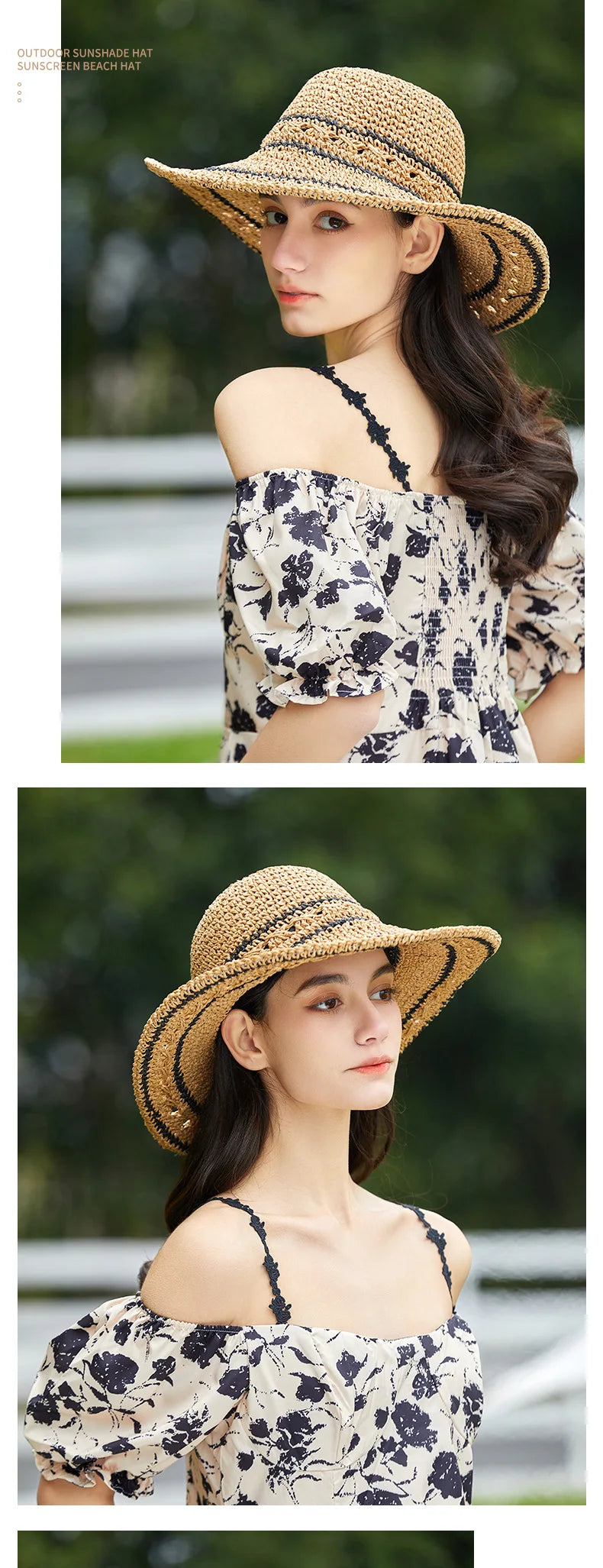 r New Straw Hat Women's Sunshade and Face Shield Hat