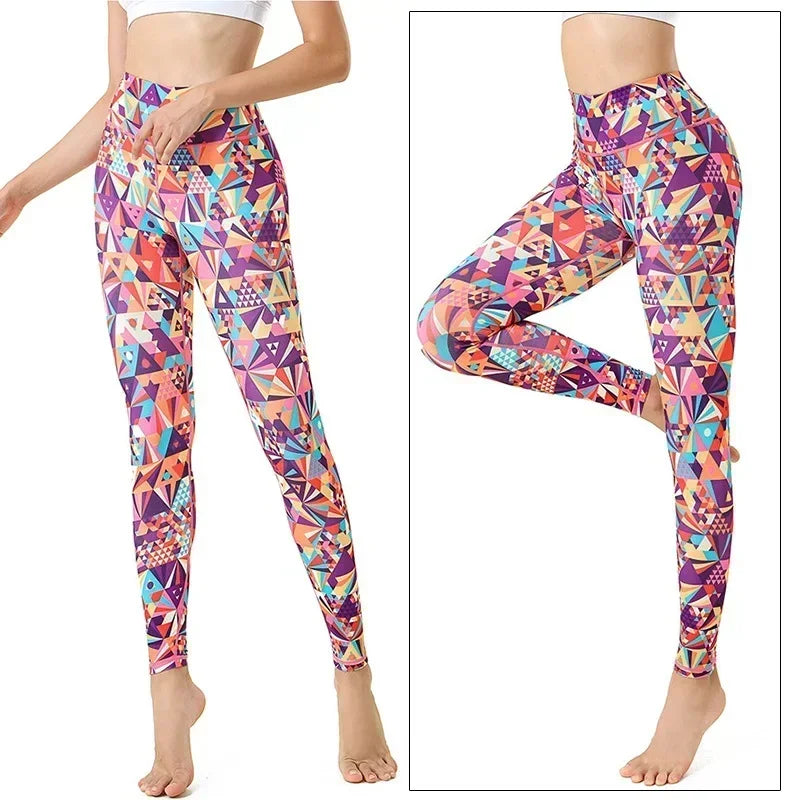 Cloud Hide Yoga Pants Women Flower High Waist Sports Leggings