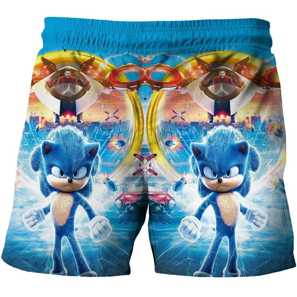 Beach pants for children 4-14Y Sonic The Hedgehog shorts pants Girls Boys Harajuku pants For Kids 3D Cartoon Print