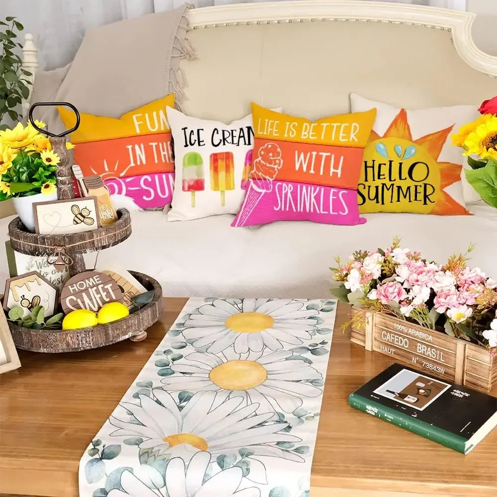 Summer Pillow Case 40x 40 Ice Cream Pillow Decorative Pillow Cushion Cover