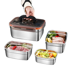 Stainless Steel Kitchen Fresh-Keeping Box Bento Lunch Box Portable Sealed Food Storage Containers